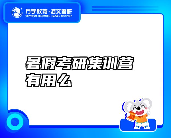 暑假考研集訓(xùn)營(yíng)有用么