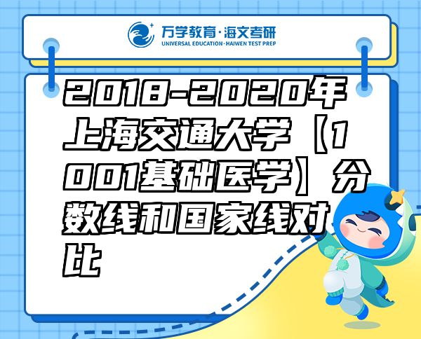 2018-2020年上海交通大學【1001基礎醫(yī)學】分數(shù)線和國家線對比